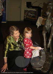 Susan Bettington, Horse Festival VIP 2015, with her granddaughter Willow on the evening ther VIP was announced.