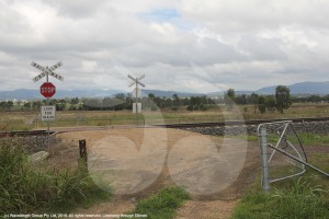 Damage at the emergency rail crossing near the Scone saleyards.