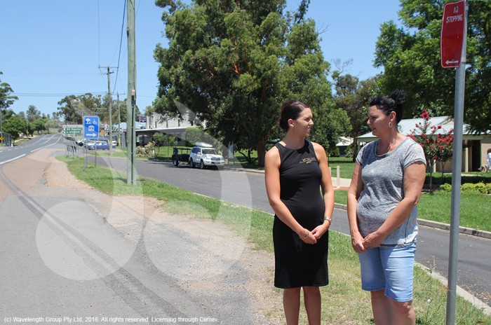 NO PARKING: Caitlin Reichert and Michelle Pryor discuss the restrictions.