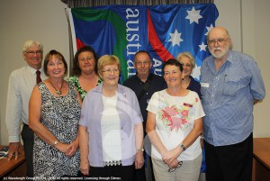 Scone Group Australia Day Nominees: Back: Alan Gordon from Transcare, Denise Bell from Scone and Upper Hunter Historical Society, John Musumeci, Maria Musumeci and Robert Thurgood from Scone Lions Club. Front: Carol Ray, Janice Cameron and Dianne Walmsley from Scone and Upper Hunter Shire Council. 