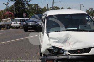 The van involved in the collision.