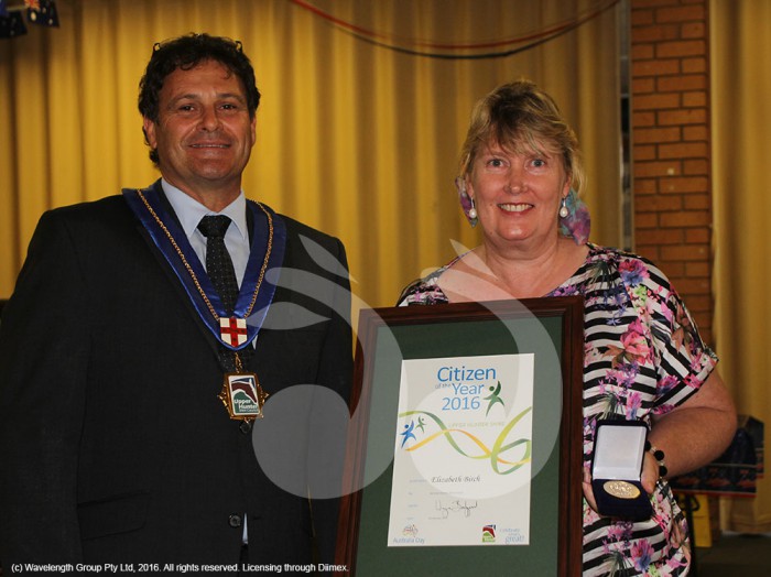 Mayor Wayne Bedggood with Elizabeth Birch, Upper Hunter Citizen of the Year.