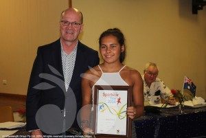Peter Herbert, Australia Day Ambassador with Kelsey French, Young Sportstar of the Year at the Australia Day Awards in Aberdeen.