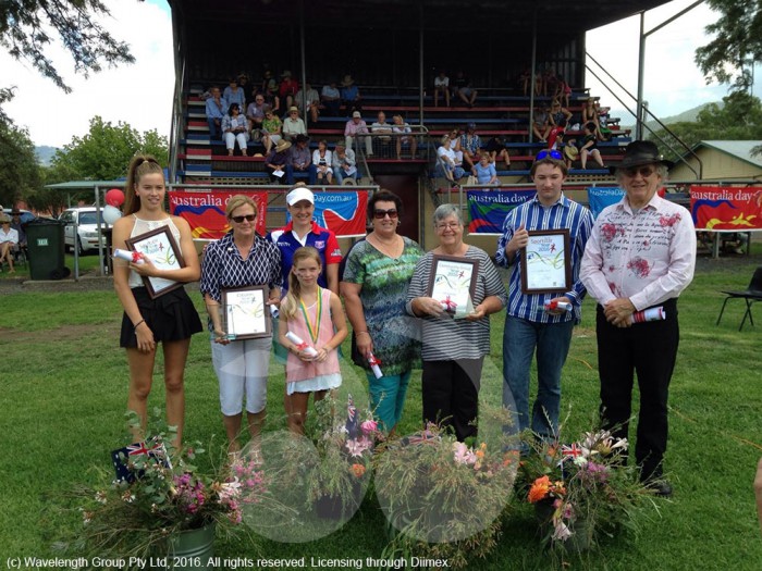 Australia Day Award recipients and nominees at Murrurundi: Talia Bruce, Deb Eather, Missy Peters, Rachel Brown, Dinah Norton, Robyn Terry, Lauchlan Bryce and Rodney Swansborough.