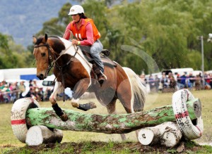 Christy Connor, from Taralga New South Wales, competing in the cross country event at the King of the Ranges Stockmans Challenge in Murrurundi.