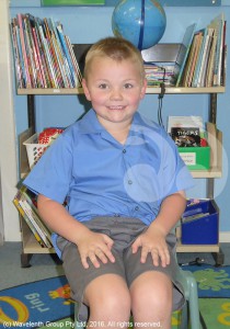 Jack Sharp, was the one and only kindergarten student to strat school today at Ellerston Primary School