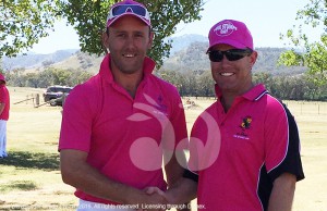 Captains: Chris Simpson of Belltrees cricket team and Andrew Clysdale of Rouchel cricket team.