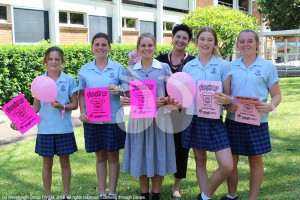 Members of the Upper Hunter Youth Council, Chelsea Speck, Sara Schofield, Alby O’Regan, Darcy Pittman, Phoebe Weatherly and Upper Hunter Shire’s youth services supervisor Mary Spora are bringing awareness of bullying within schools and workplaces this month.