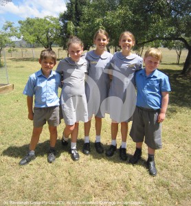 Belltrees relay team: Edward Maxwell, Emily Taylor, Skye Singleton, Jessica Singleton and reserve Darcy Taylor.