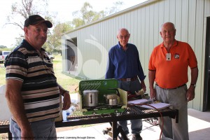 Time for a cuppa: Kerry Devine, Paul Hobbs and Frank Heap knock off for a cuppa at the new Aberdeen Men's shed