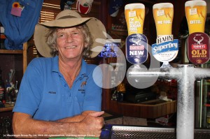 Peter Barnett behind the bar of his dad's favourite pub