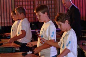 A rare opportunity to play marimbas for local children