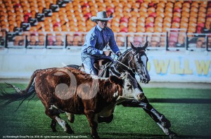 Wade Miles riding Greenvale Request at last years World Championships Campdraft at the Royal Easter Show