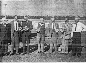 The Johnston Boys: Associated with racing in Scone since the 1890’s. Third from the left Scott, Clayton, Hector and Jim. All foundation members of the Scone Race Club. Photo taken in 1973.