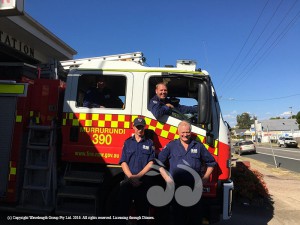 The Murrurundi NSW Fire and Rescue with their new truck. Back: Adam Ahmed and David Bettington. Front: Liam Hobbs and Sandy Archibald