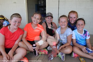 Enjoying netball: Lizzie Young, Ruby Hyland, Bailey Doughty, Matilda Ruthven, Eliza Duggan and Sarah Shankley.