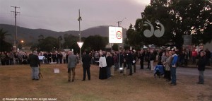 People gather for the Murrurundi ANZAC Day dawn service.