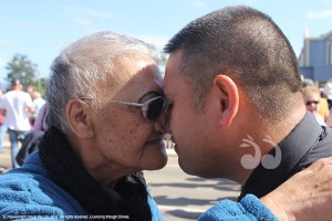 Hine Wilson was proud to hear her son Raz Wilson sing for the first time at the ANZAC Day ceremony.