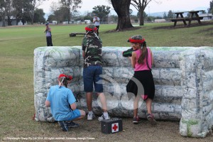 Young people of Scone enjoying Youth Week free Laser Tag at Bill Rose Sports Complex.