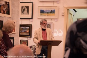 Roger Skinner, judge of photographic competition at the Arts and Crafts exhibition. Photographer: Amanda Gaffney-Ray.