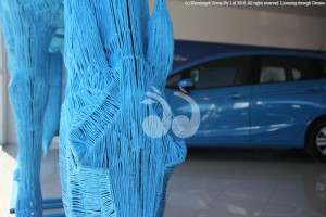 Horsepower all around. Big Blue at Saunders Honda showroom.