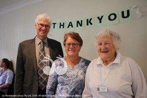 TransCare says thank you to their volunteers. Alan Gordon, CEO of TransCare with voluneteers Helen Black and Cath Coady.
