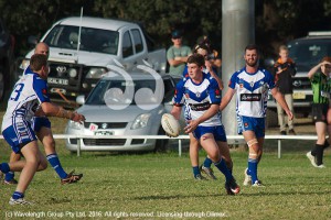 Reserve Grade: Josh Noble looking for a runner.