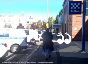Cate Hutchinson walks away from Tamworth court.