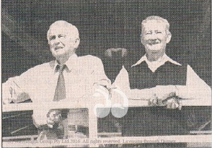 Kelly Thrift and Bill Holman still at the races together. Photograph from the Scone Horse Festival 1997 story by Harley Walden.