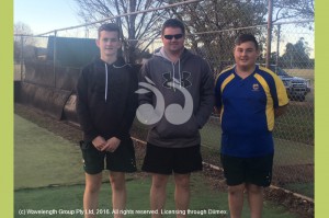 Edan Tickle, Rob Bennett and Jake Duffin at the current Aberdeen cricket nets.