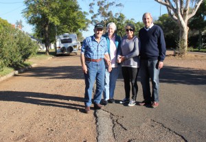 Waverley neighbours standing on the ever eroding road: Bill Saunders, Marj Saunders, Justine Hartmann and Ron Martin.