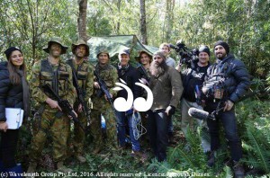 The crew on set during filming of Malcolm Naden, directed by Brad Cone.