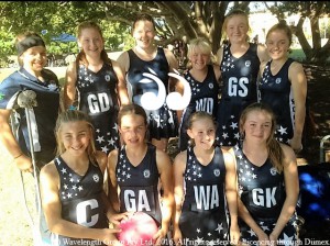 Scone and District Netball Under 13s state representative team.