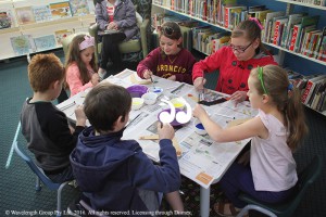 Enjoying NAIDOC activities at the Scone Library: Taylor Badenhorst, Kalista Cone, Kirra Harris, Alison Badenhorst, Charlie Harris and Nicholas Glover.