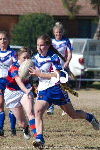 Flynn Hagarty running with confidence in her first year of League Tag.