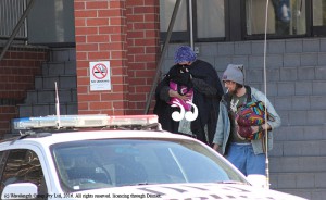 Cate Hutchinson andd her partner leaving Tamworth court.