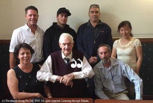 Front row is Lynne Harrison, Athol Rose, Wayne Garland. Back: Robert Garland, Dylan Harrison, Kevin Harrison and Lily.