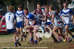 A very determined Ian Carter looking to offload during their win over Denman.