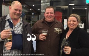 Sean Kennedy, Junior Club president Grant Mackay and Neen Kennedy at the Scone Junior Thoroughbreds' fundraising night.