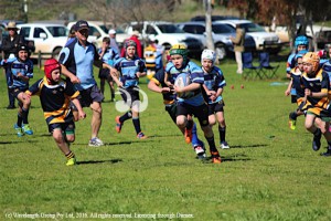 Hamish McRae in action in the Under-10s.