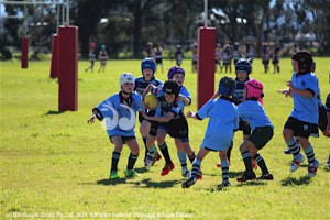 George Patterson breaks through against Narrabri in the Under-8’s.