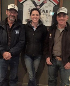 Geoff Saxby, Lynda MacCalum and Matt Caban who will represent Australia in the non-pro cutting horse challenge against the USA next month. representav