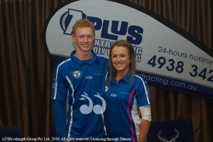 Under 18 player of the year Lachlan Walmsley and League Tag players of the year Sofie Casson.