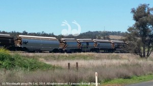 An empty grain train derailed north of Muswellbrook at Koolbury at 10:45am.