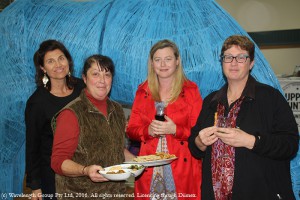 Sally O'Regan, Anne Davies with authors Tracie Lark and Leonie Rogers at the launch of the