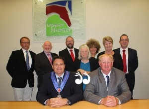 The New Council: Front: Mayor Wayne Bedggood and Deputy Mayor Maurice Collison. Back: Councillors Kiwa Fisher, Ron Campbell, James Burns, Lorna Driscoll, Sue Abbott, Lee Watts and Joshua Brown.