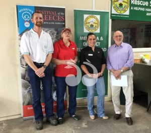 Andrew Luke from Merriwa Volunteer Rescue Association, Deirdre Peebles, Rochelle MacDonald from the Westpac Rescue Helicopter and Cr Ron Campbell.