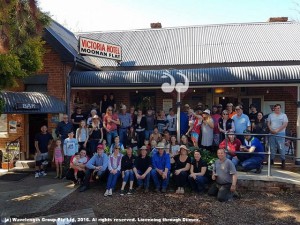 Creating history: Moonan locals gathered to bury a time capsule at the Victoria Hotel in Moonan Flat.