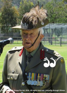Major General Warren Glenny speaking at the Beersheeba Day commemorative service at Murrurundi.