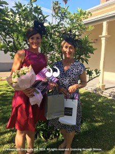 Best dressed at the Cottage: Jasmine Couch and runner up Susie Caskey with prizes from Lauren St Clair, Chocolate and Moss and Define Style.